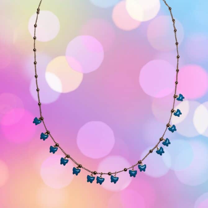 Blue Butterfly Charm Necklace – Anti-Tarnish Chain - Image 2