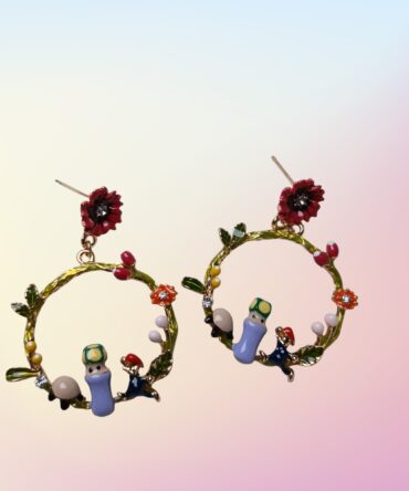 Floral Hoop Earrings – Hypoallergenic & Waterproof
