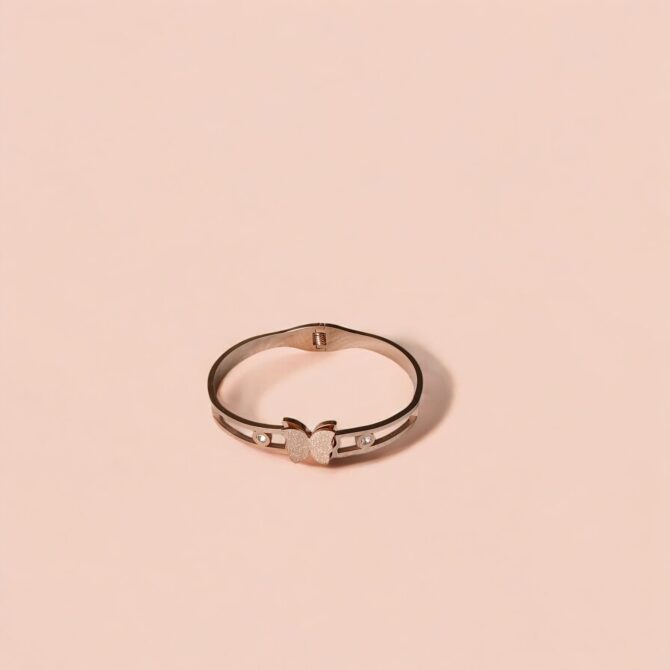 Rose Gold Butterfly Bracelet – Anti-Tarnish Elegance