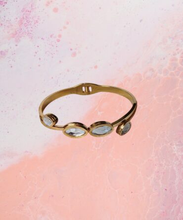 Elegant Stainless Steel Gold Crystal Bracelets – Anti-Tarnish Statement Jewelry