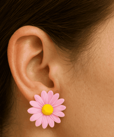 Pink Flower Earrings – Cute Earring Set for Women & Girls