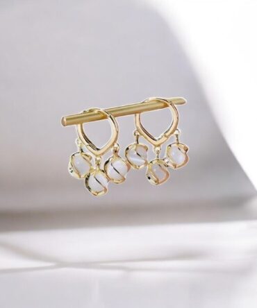 Crystal Drop Hoop Earrings – Anti-Tarnish for Women & Girls